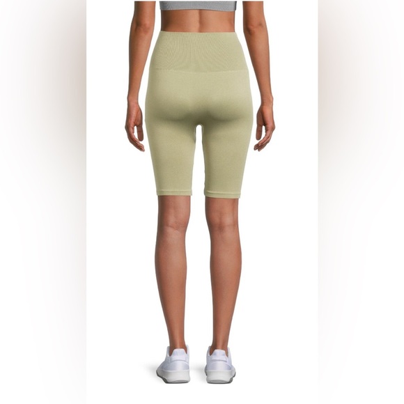 Warnaco's Seamless Shorties olive textured‎ high rise biker shorts size XS new - Picture 4 of 5